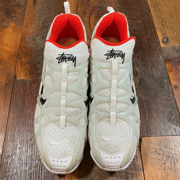 Nike x Stüssy Zoom Spiridon Cage 2 White Red Sneakers Men’s Size 13 - Picture 12 of 16